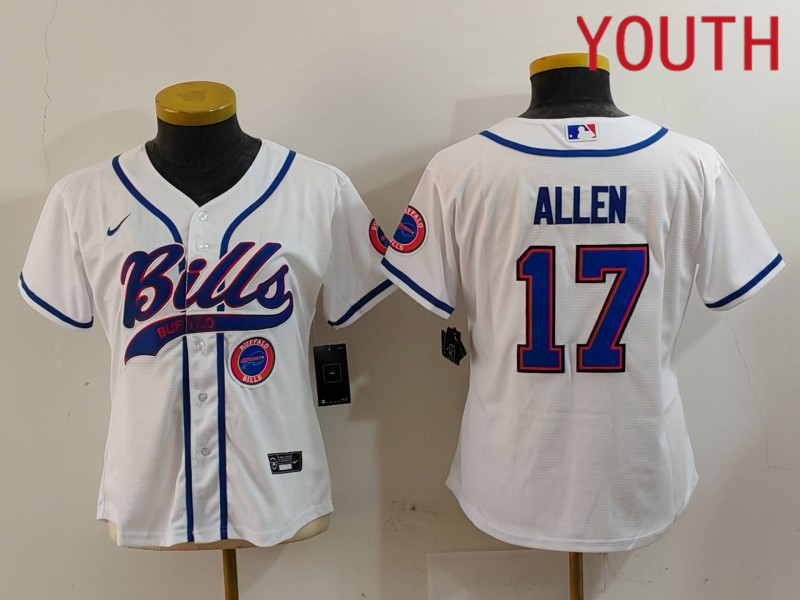 Youth Buffalo Bills #17 Allen White Joint Name 2024 Nike Limited NFL Jersey style 9122->youth nfl jersey->Youth Jersey